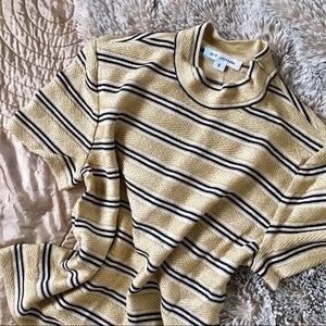 YARD SALE St.John Gold Striped Glitter Sweater Top